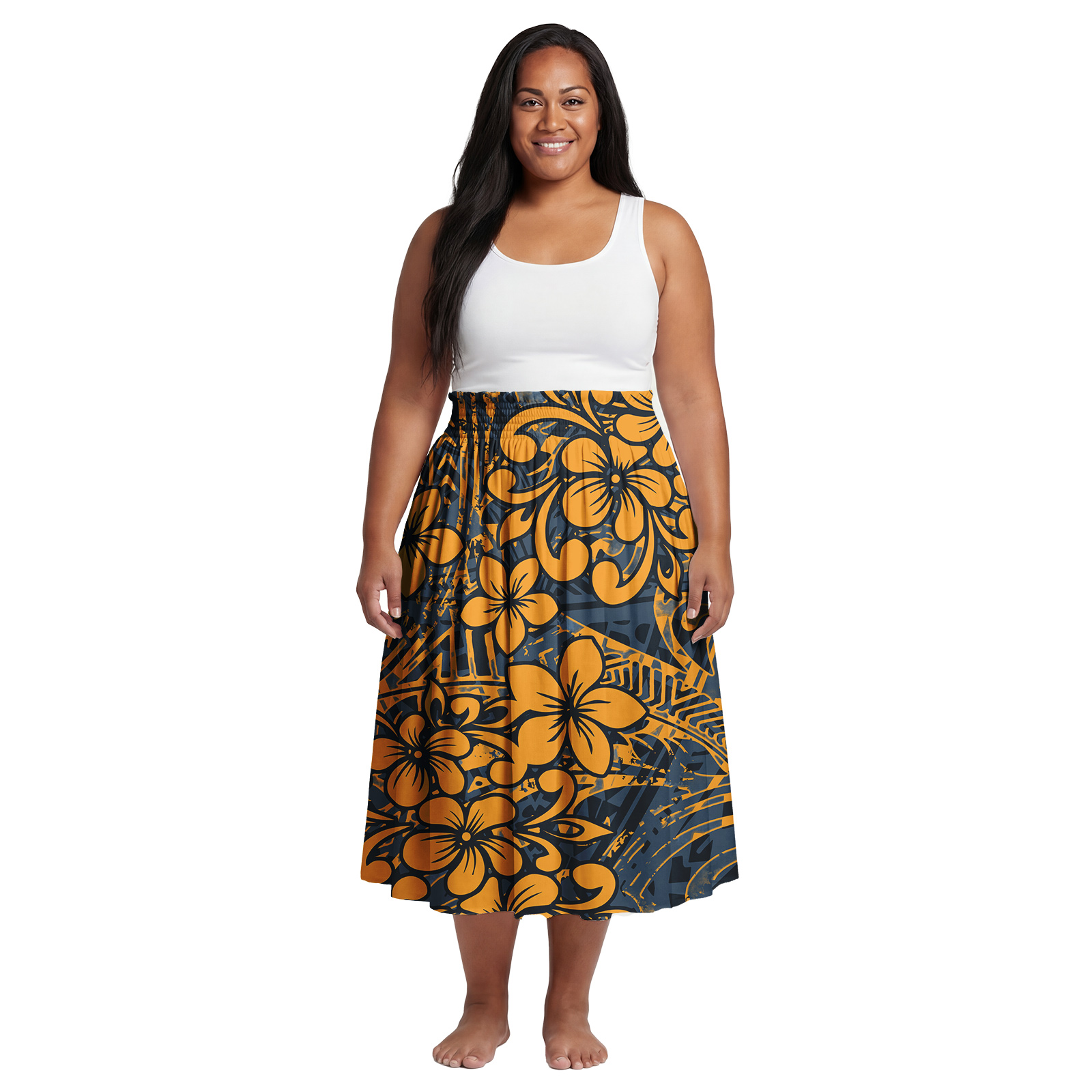 Midi Skirt Floral - Mükemmel Çiçek Baskılı Özel Desenli Giysiler