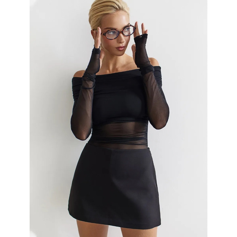 Kadınlar İçin Fileli Omuzları  - Blouse Off Shoulder incelemesi ve fiyatı