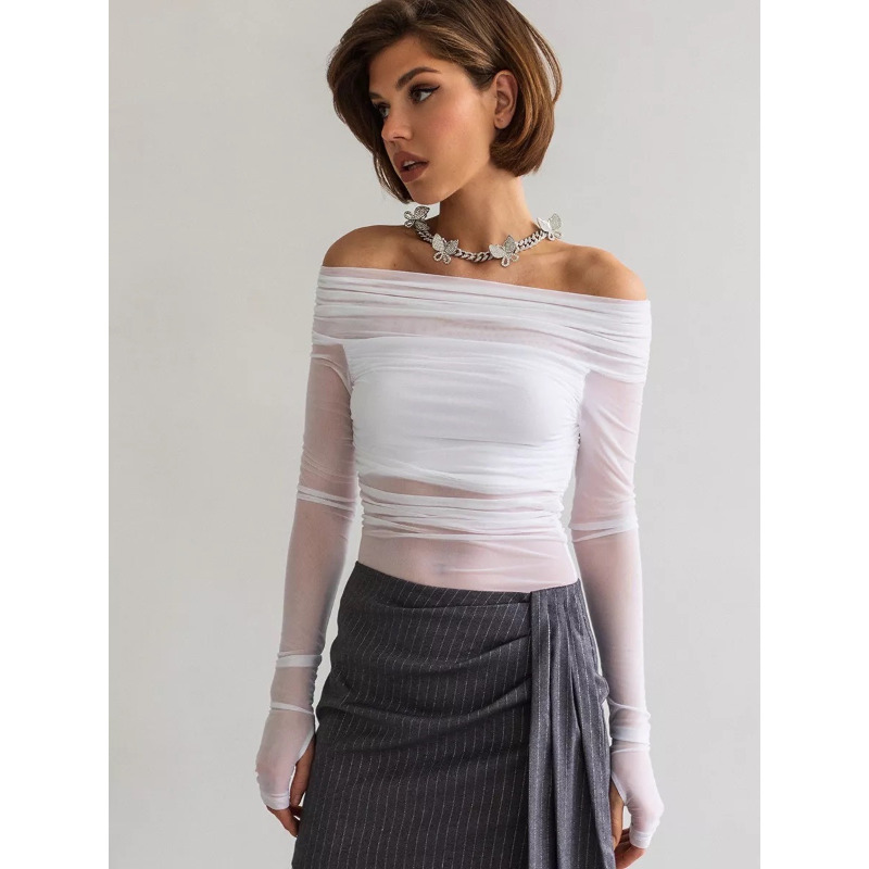 Kadınlar İçin Fileli Omuzları  - Blouse Off Shoulder incelemesi ve fiyatı