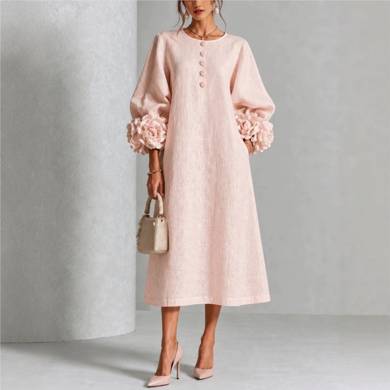 Şık Kadın Keten Midi Elbise So - Midi Skirt Floral incelemesi ve fiyatı
